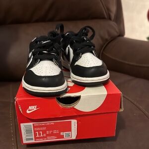 Nike Kids Dunk Low Black and White Shoes